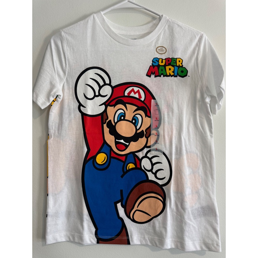 Super Mario Bowser‎ Graphic T-Shirt Kids boys  L 10 12 Nintendo Gaming Gamer